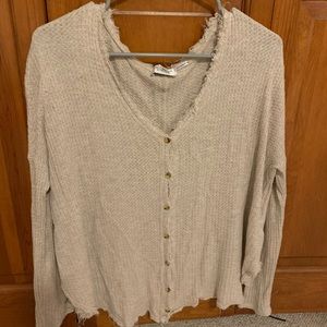 Out from Under Beige Waffle Knit Sweater